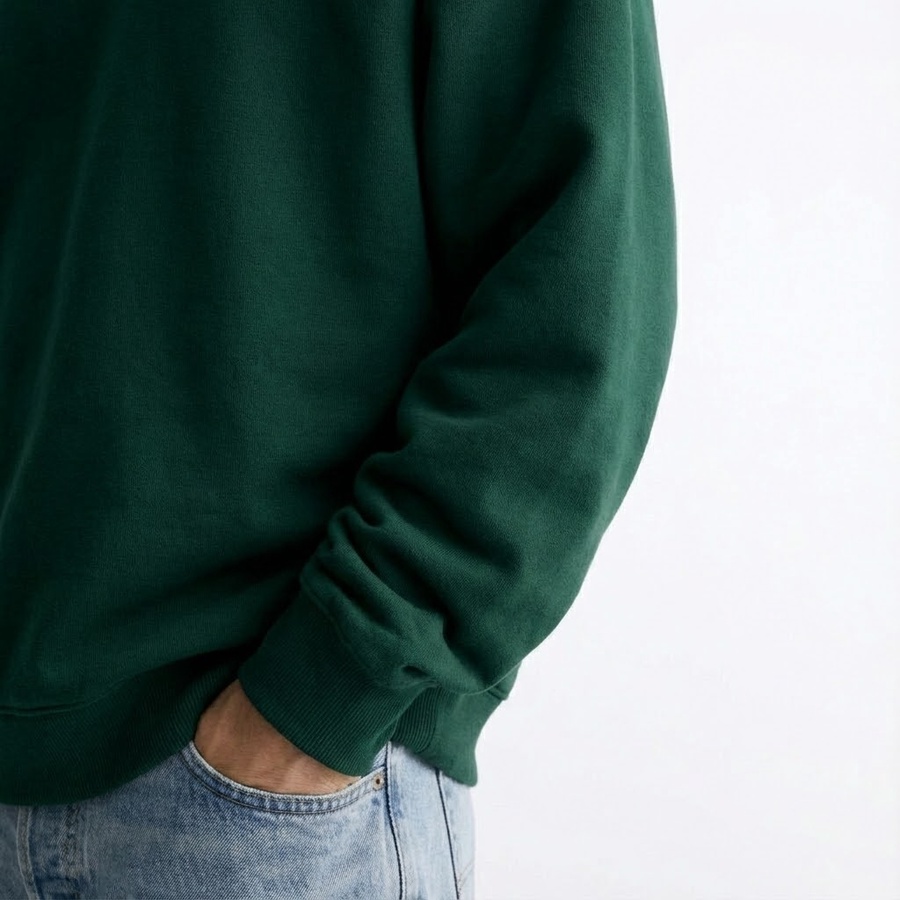 OVRY Relaxed Fit Olive Round Neck product thumbnail 4