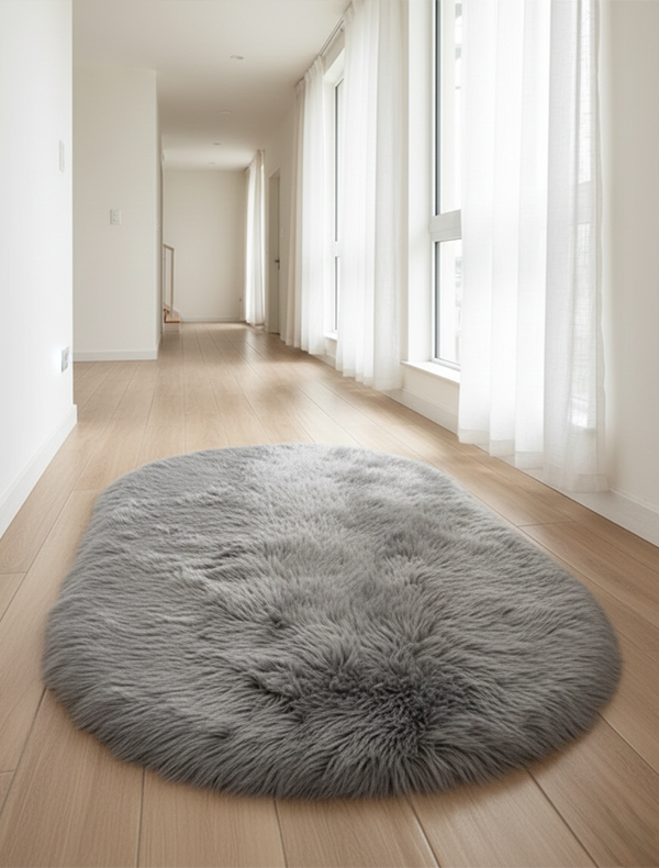 سجادة فرو مستورد شكل بيضاوي