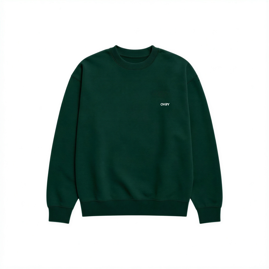 OVRY Relaxed Fit Olive Round Neck
