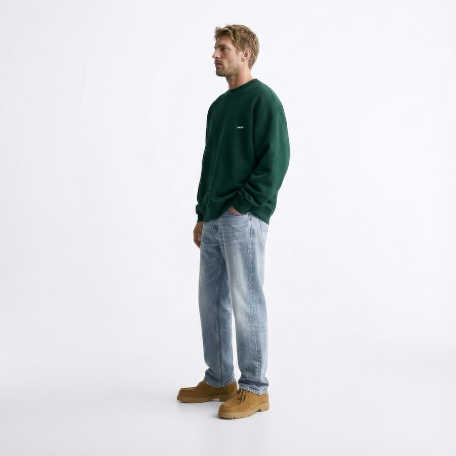 OVRY Relaxed Fit Olive Round Neck product thumbnail 3
