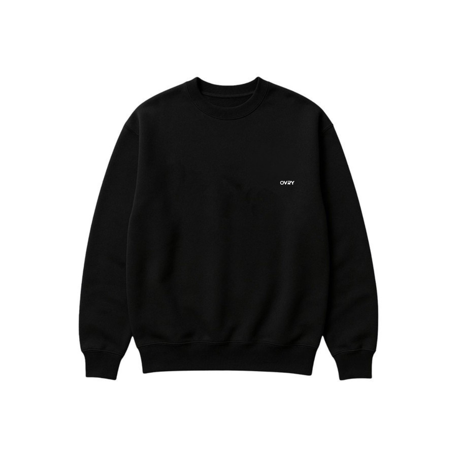 OVRY Relaxed Fit Black Round Neck