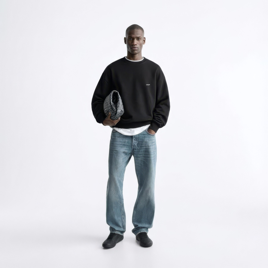 OVRY Relaxed Fit Black Round Neck product thumbnail 2