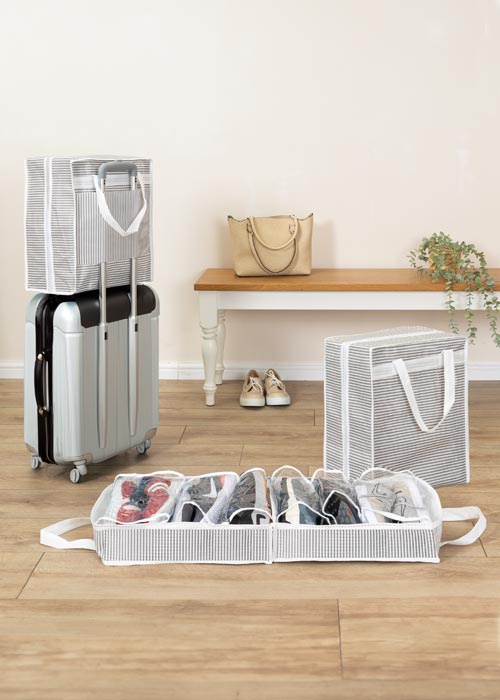 حقيبة تنظيم أحذية striped | عرض قطعتين