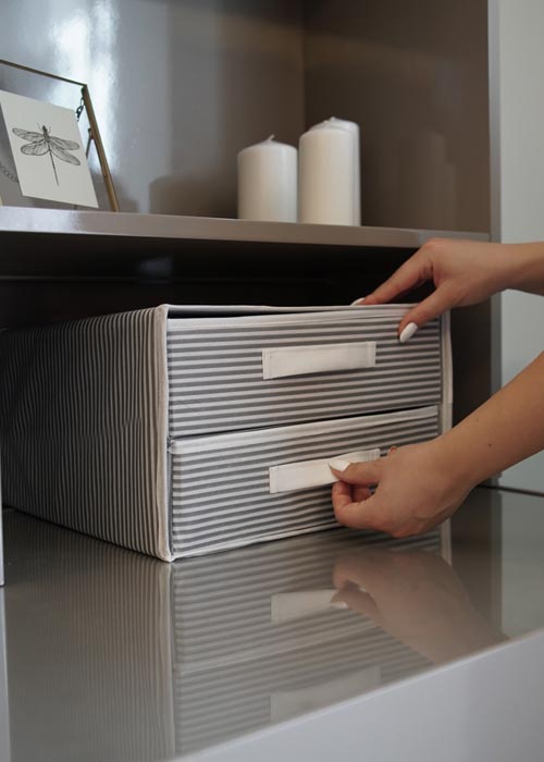 منظم قابل للطي -2درج | striped