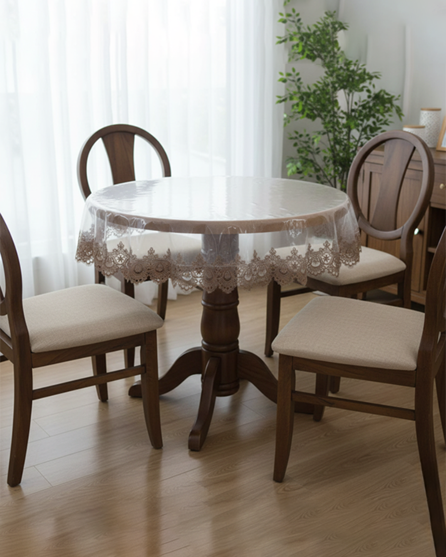 مفرش سفرة جلد شفاف