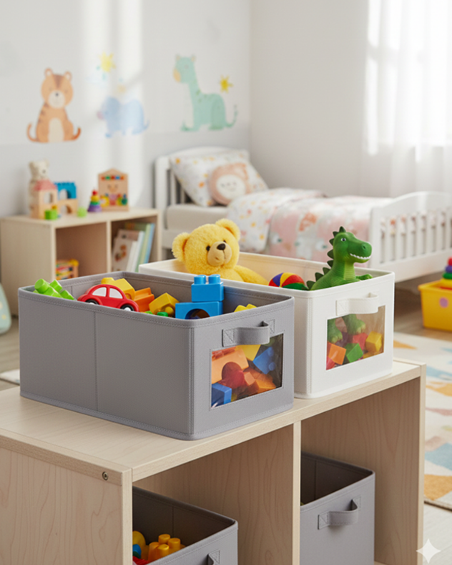 ​صندوق التخزين بقطعة شفافة