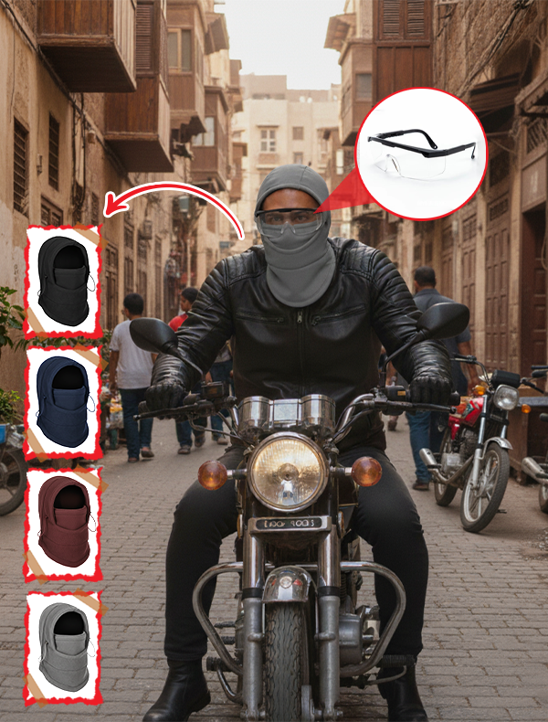 واقي الرأس + نضارة قيادة هدية