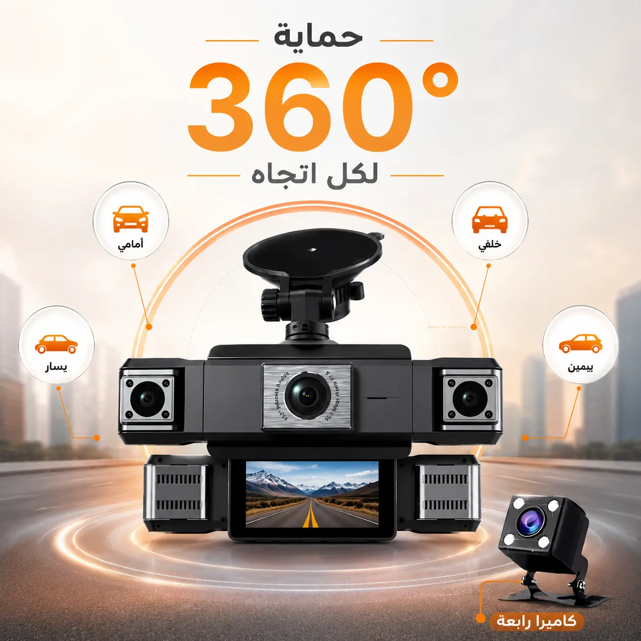 كاميرا السيارة الرباعية