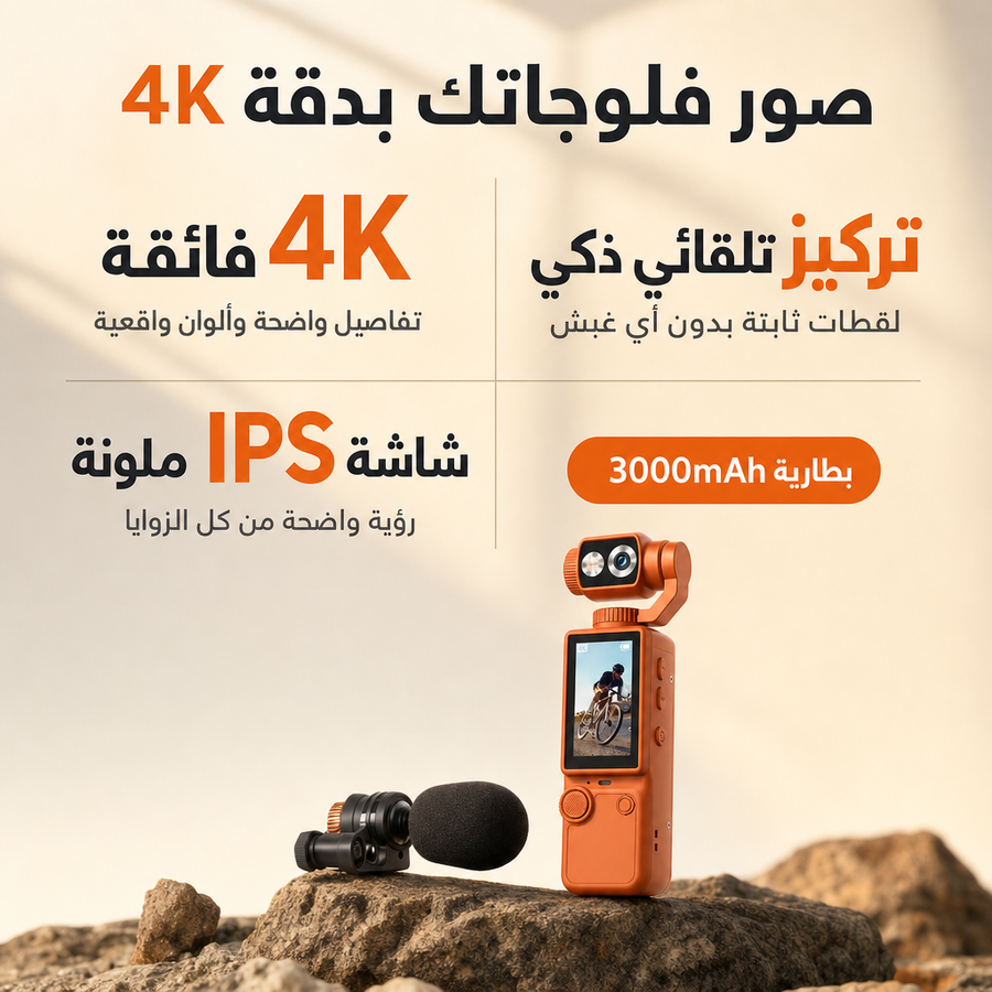 شاشة IPS واضحة ورأس متحرك لكل الزوايا