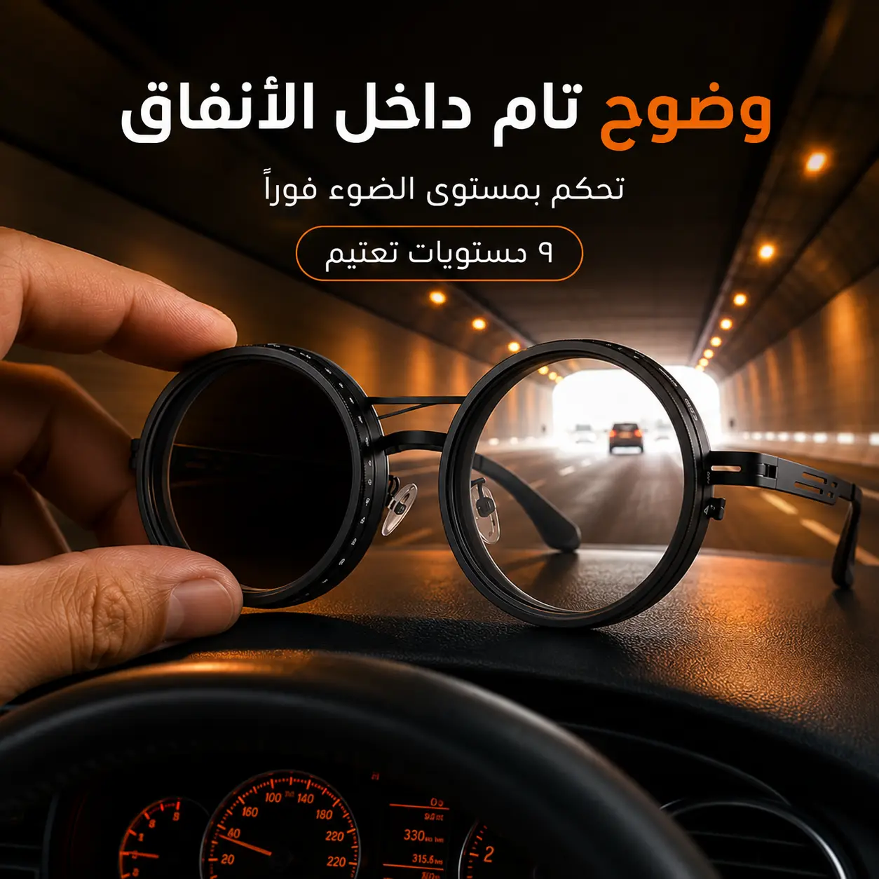 فرق الوضوح داخل الأنفاق بدون ما تنزع النظارة